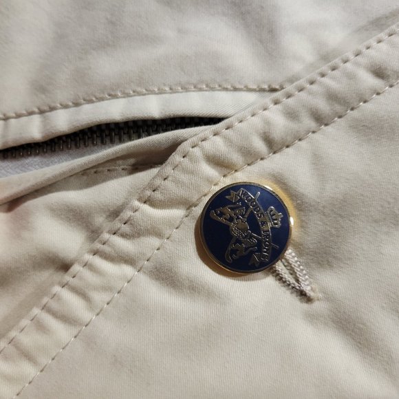 Woods & Irons Royal Golf Course Jacket Beige Mens Size L Rare Logo Button - Picture 9 of 15